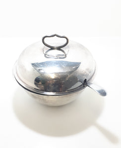 Early 1900’s Antique Silver Plated Soup Tureen With Vintage Potter Chromium Plated Soup Ladle