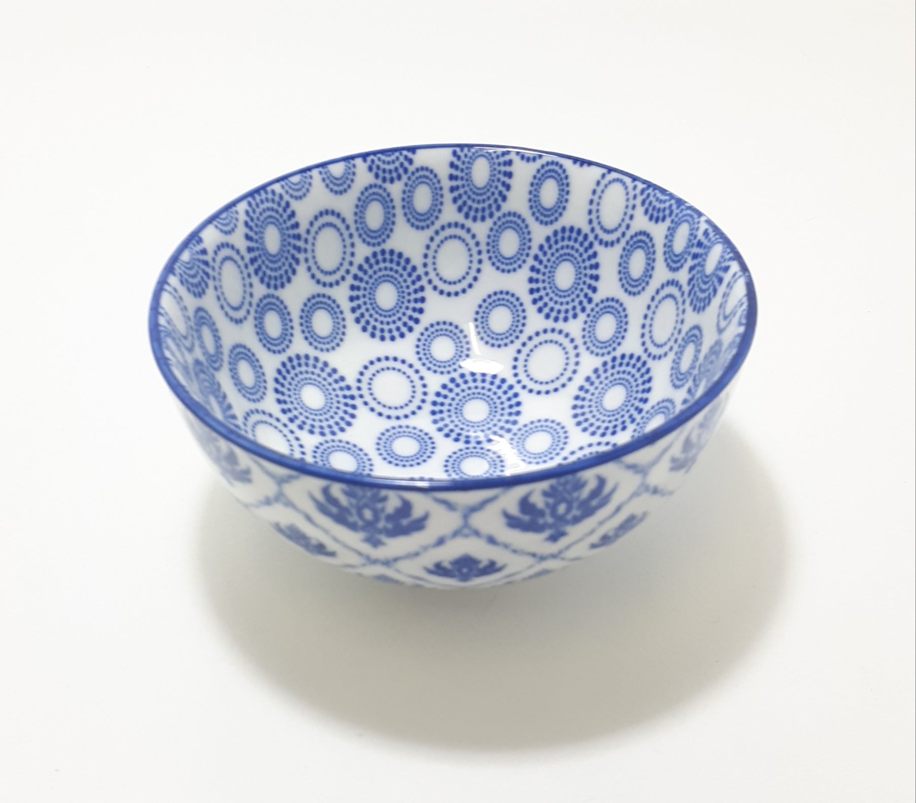 Contemporary “Touch Me” White & Blue Porcelain Condiment Bowl