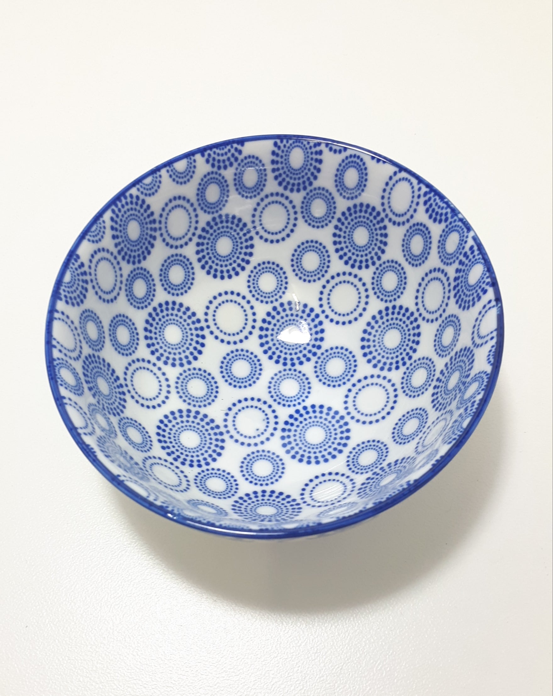 Contemporary “Touch Me” White & Blue Porcelain Condiment Bowl
