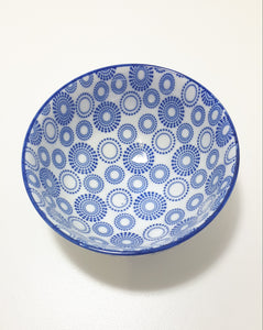 Contemporary “Touch Me” White & Blue Porcelain Condiment Bowl