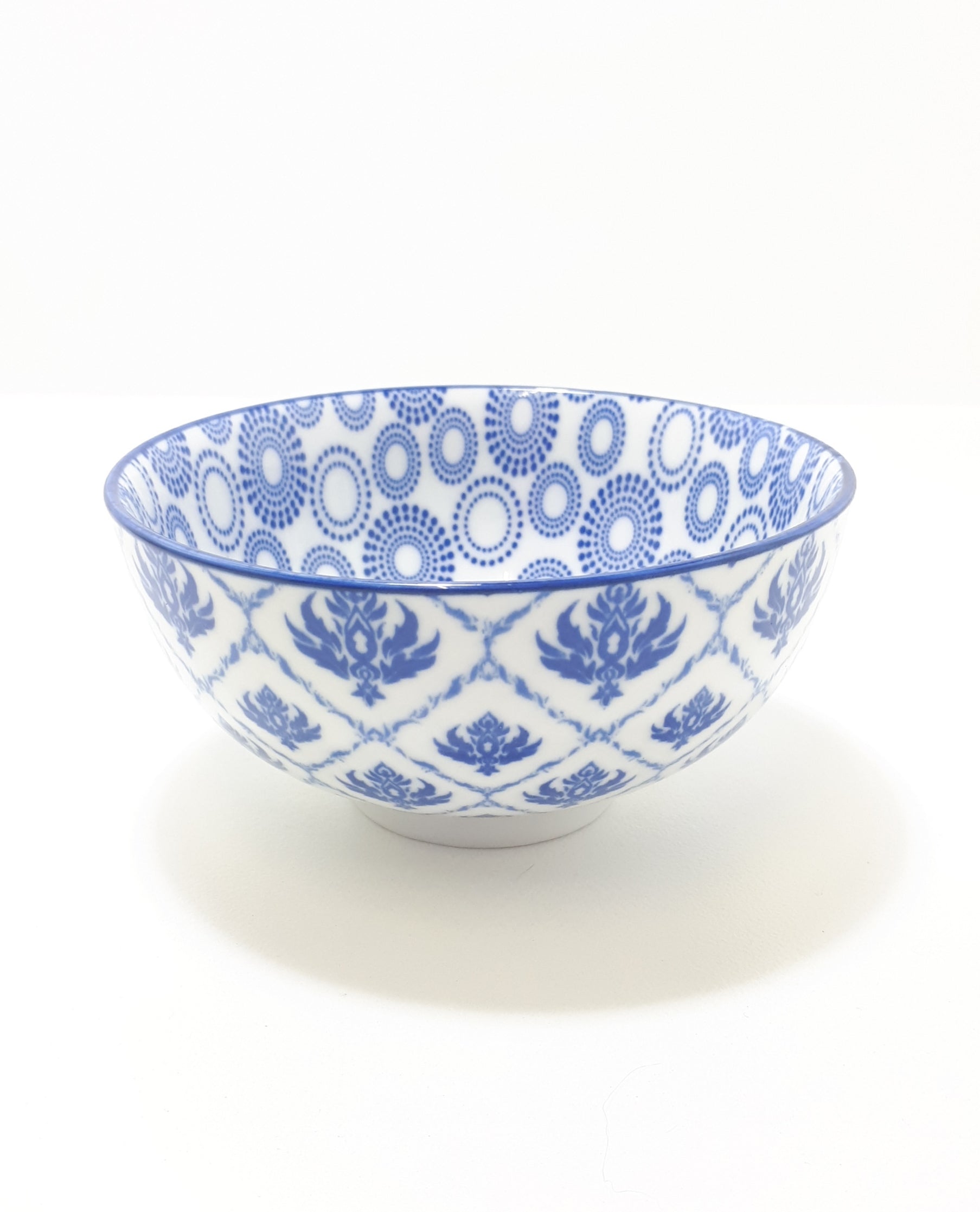 Contemporary “Touch Me” White & Blue Porcelain Condiment Bowl