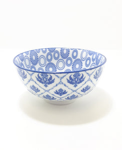 Contemporary “Touch Me” White & Blue Porcelain Condiment Bowl