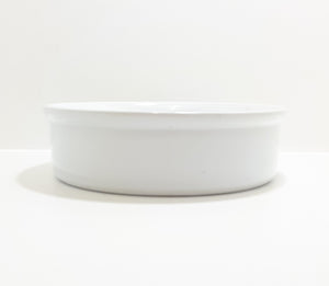 Contemporary White Round Porcelain Baking Dish / Open Casserole