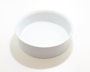 Contemporary White Round Porcelain Baking Dish / Open Casserole