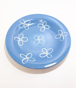 Contemporary Large Hand Painted Stoneware Dinner Plate