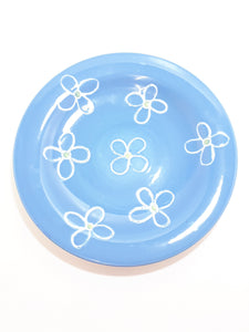 Contemporary Large Hand Painted Stoneware Dinner Plate