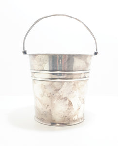 Vintage Plate Em Ess (Silver Plate On Copper) Small Ice Bucket With Swing Handle