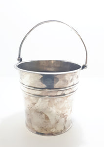 Vintage Plate Em Ess (Silver Plate On Copper) Small Ice Bucket With Swing Handle