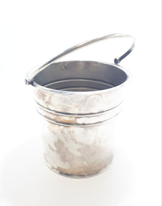 Vintage Plate Em Ess (Silver Plate On Copper) Small Ice Bucket With Swing Handle