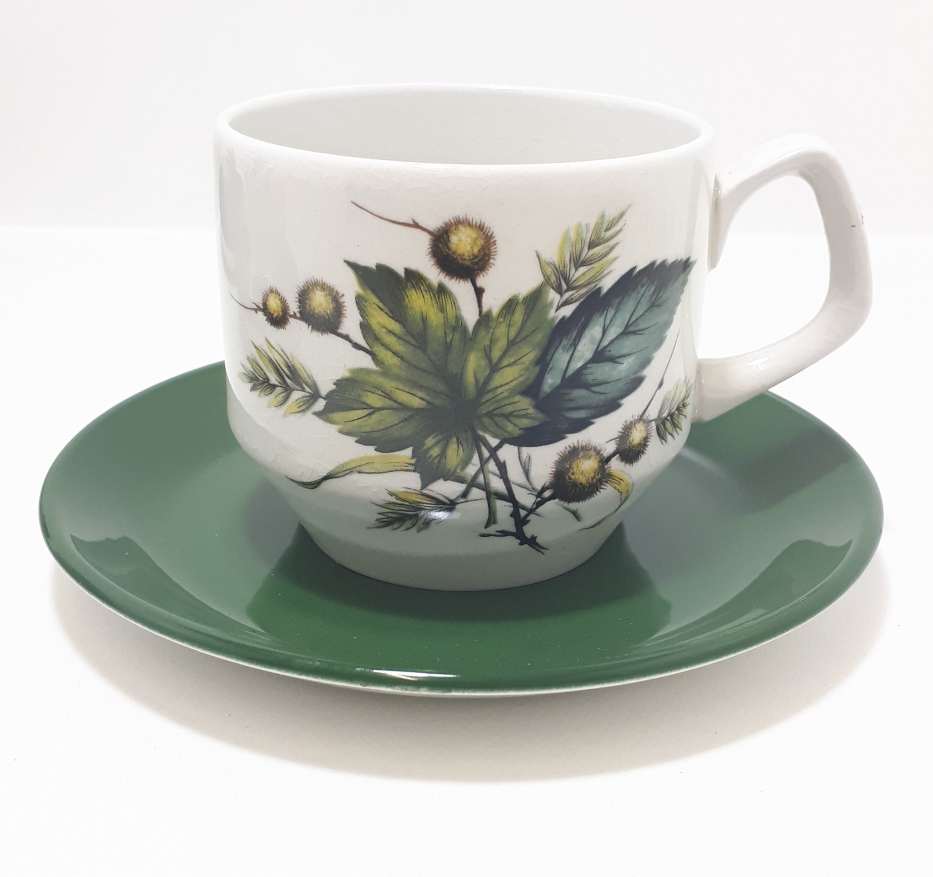 Retro & Vintage 1970’s Wood & Sons Alpine Ironstone Set Of Four Coffee Cups & Saucers – Sherwood Pattern