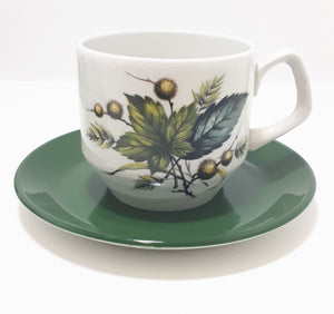 Retro & Vintage 1970’s Wood & Sons Alpine Ironstone Set Of Four Coffee Cups & Saucers – Sherwood Pattern