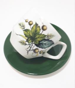 Retro & Vintage 1970’s Wood & Sons Alpine Ironstone Set Of Four Coffee Cups & Saucers – Sherwood Pattern
