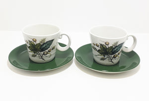 Retro Vintage 1970’s Wood & Sons Alpine Ironstone Set Of 2 Tea Duos (Cup & Saucer)  – Sherwood Pattern