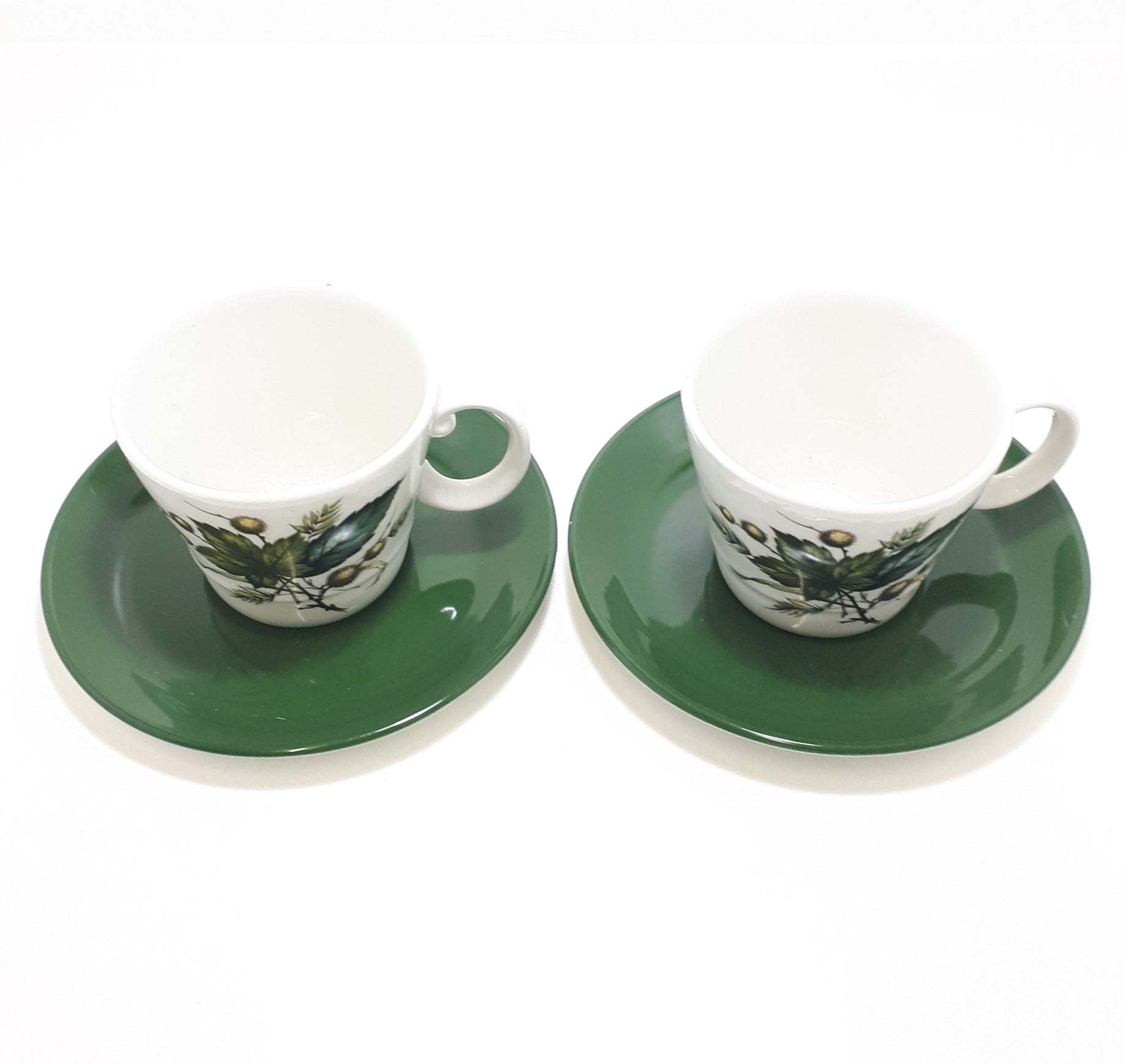 Retro Vintage 1970’s Wood & Sons Alpine Ironstone Set Of 2 Tea Duos (Cup & Saucer)  – Sherwood Pattern