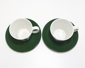 Retro Vintage 1970’s Wood & Sons Alpine Ironstone Set Of 2 Tea Duos (Cup & Saucer)  – Sherwood Pattern