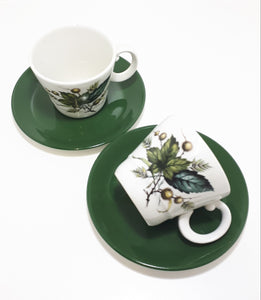 Retro Vintage 1970’s Wood & Sons Alpine Ironstone Set Of 2 Tea Duos (Cup & Saucer)  – Sherwood Pattern