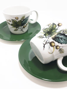 Retro Vintage 1970’s Wood & Sons Alpine Ironstone Set Of 2 Tea Duos (Cup & Saucer)  – Sherwood Pattern