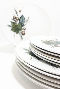 Retro Vintage 1970’s Wood & Sons Alpine Ironstone Set Of 12 Plates (6 Dinner Plates & 6 Side Plates  – Sherwood Pattern