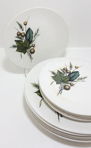 Retro Vintage 1970’s Wood & Sons Alpine Ironstone Set Of 12 Plates (6 Dinner Plates & 6 Side Plates  – Sherwood Pattern