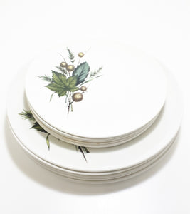 Retro Vintage 1970’s Wood & Sons Alpine Ironstone Set Of 12 Plates (6 Dinner Plates & 6 Side Plates  – Sherwood Pattern