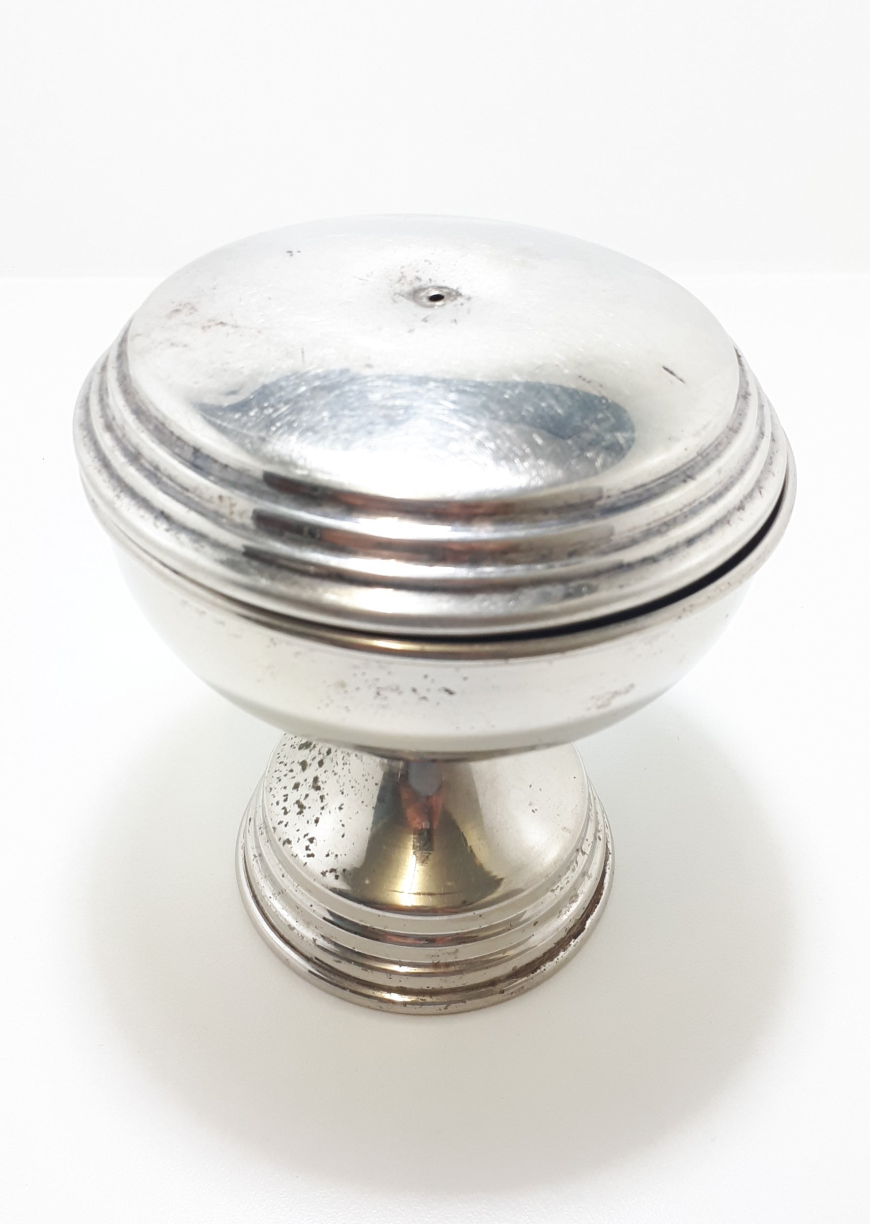1920’s Antique Silver Plated & Lidded Pedestal Condiment Or Sweets Bowl
