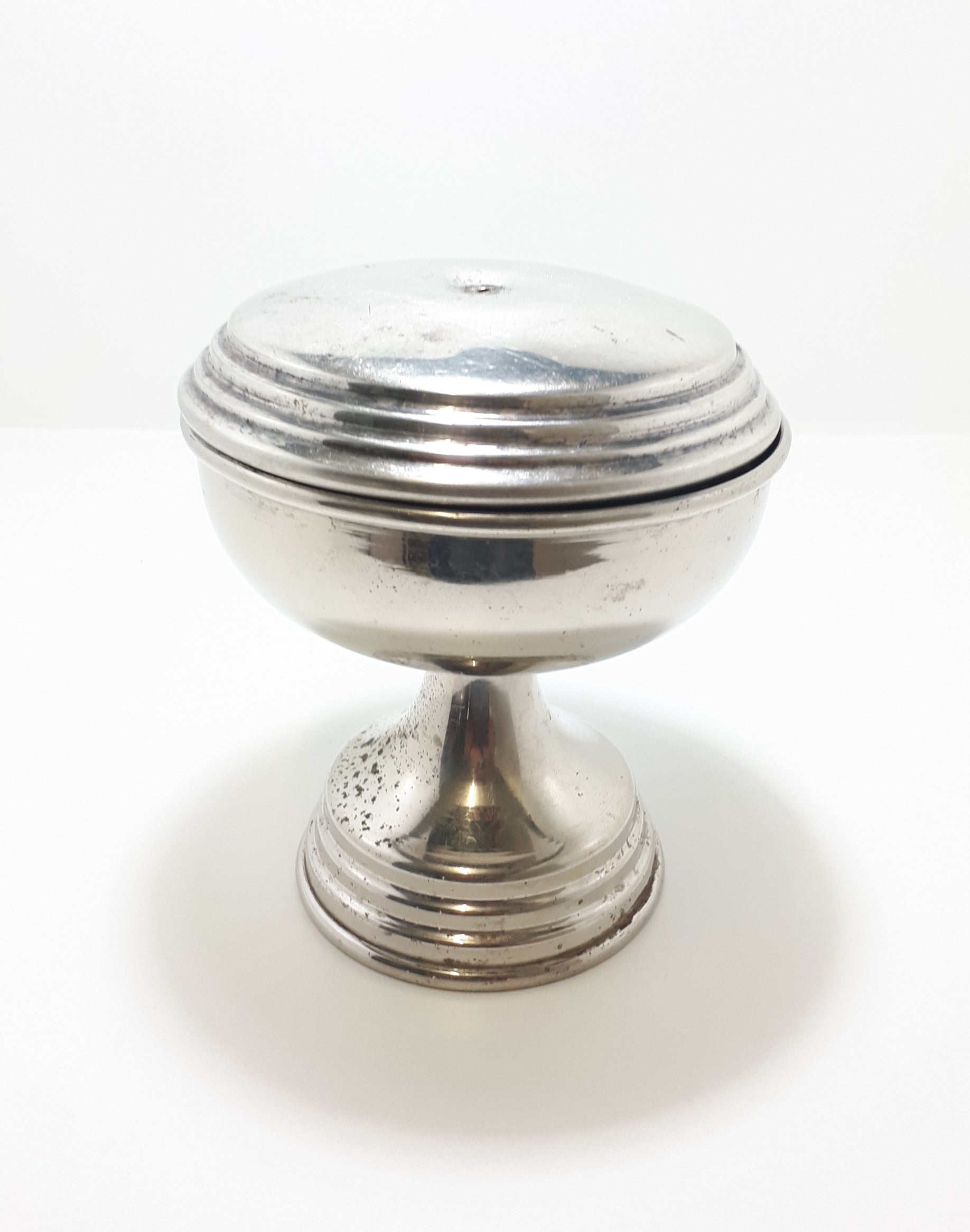 1920’s Antique Silver Plated & Lidded Pedestal Condiment Or Sweets Bowl