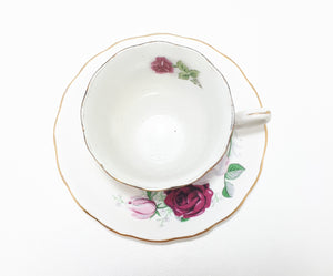 Vintage Assembled Tea Duo With Roses & Gold Trim