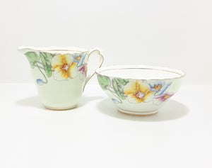 Paragon China Creamer / Milk Jug & Open Sugar Bowl – Pattern Unknown