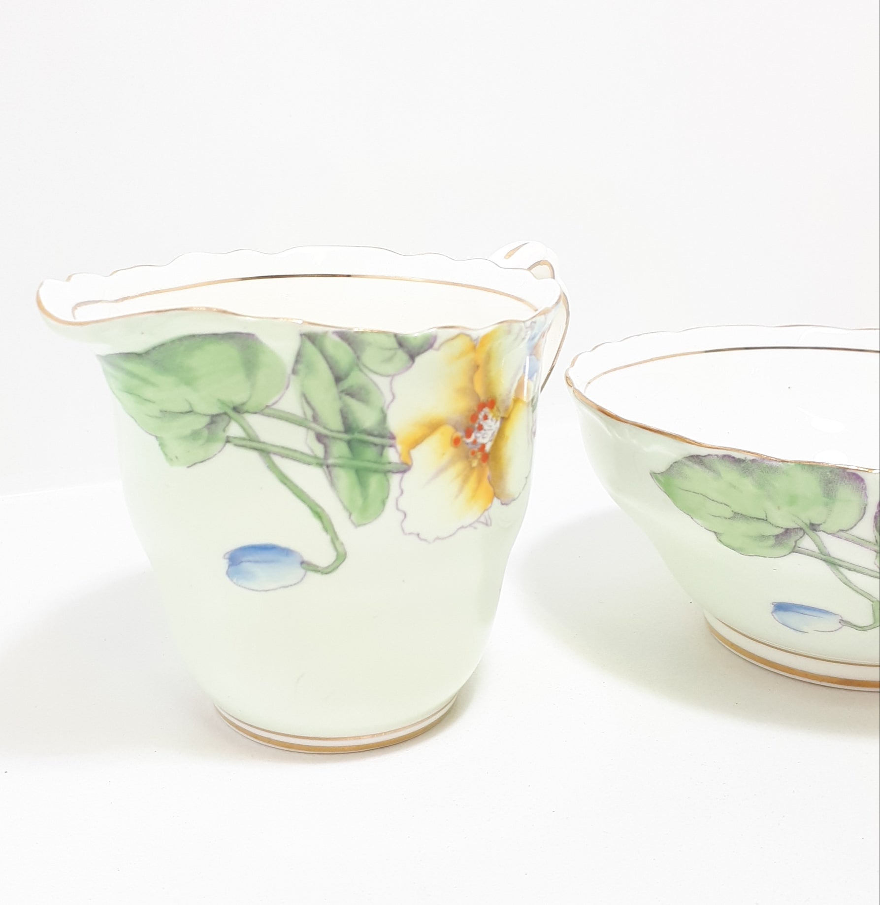 Paragon China Creamer / Milk Jug & Open Sugar Bowl – Pattern Unknown