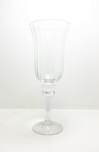 Tall Clear Glass Flower Vase In The Shape Of A Wine Glass