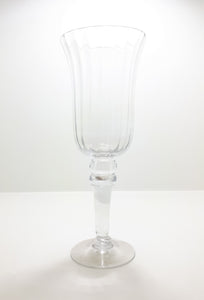 Tall Clear Glass Flower Vase In The Shape Of A Wine Glass