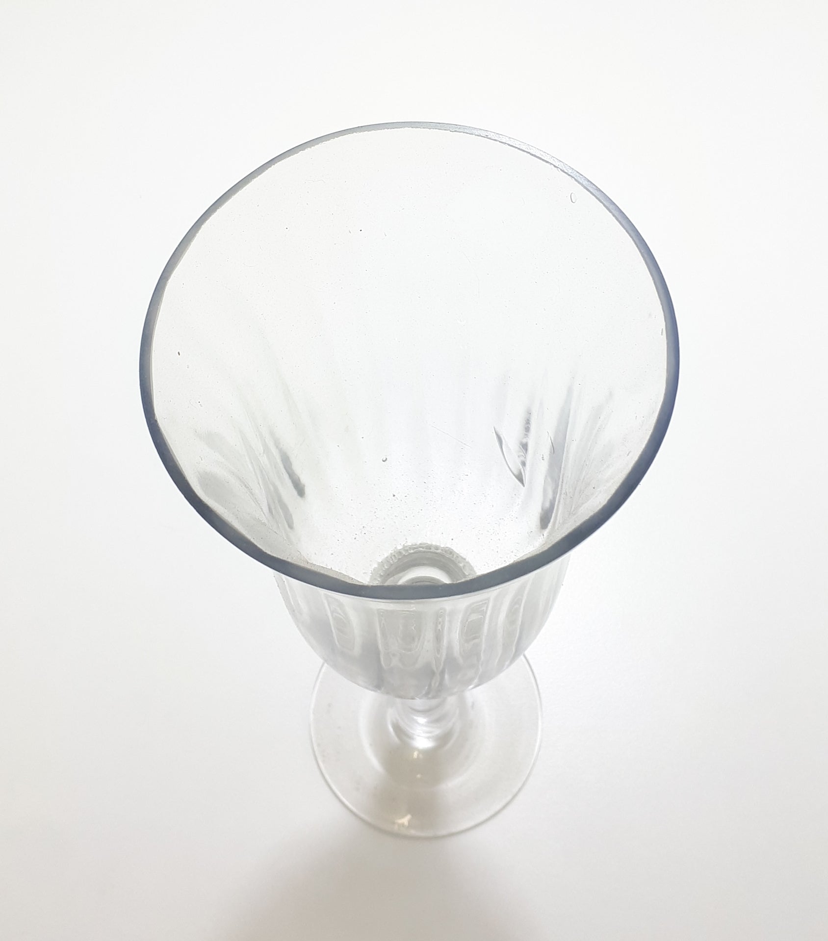 Tall Clear Glass Flower Vase In The Shape Of A Wine Glass