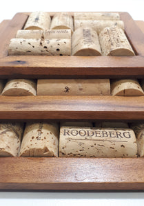 Set Of 3 Graduating Handmade Wood & Wine Cork Pot Holders