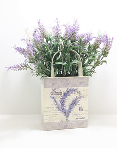 Metal Décor Bag With Plastic Lavender