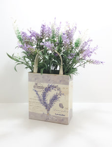 Metal Décor Bag With Plastic Lavender