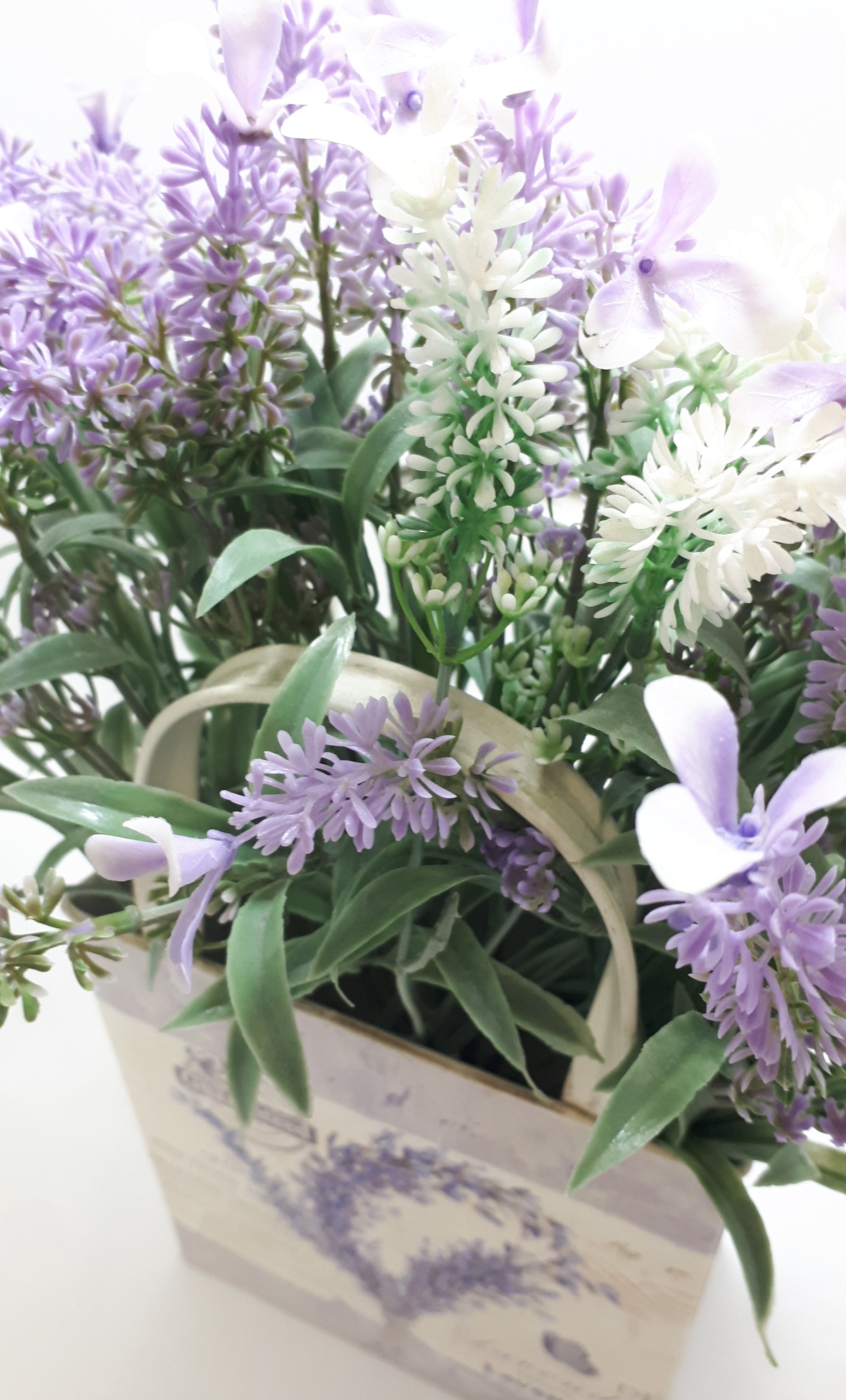 Metal Décor Bag With Plastic Lavender