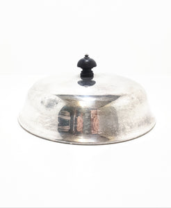 Antique Silver Plated Dome Shaped Lid With Black Bakelite Finial