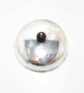 Antique Silver Plated Dome Shaped Lid With Black Bakelite Finial