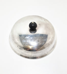 Antique Silver Plated Dome Shaped Lid With Black Bakelite Finial