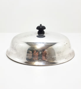 Antique Silver Plated Dome Shaped Lid With Black Bakelite Finial