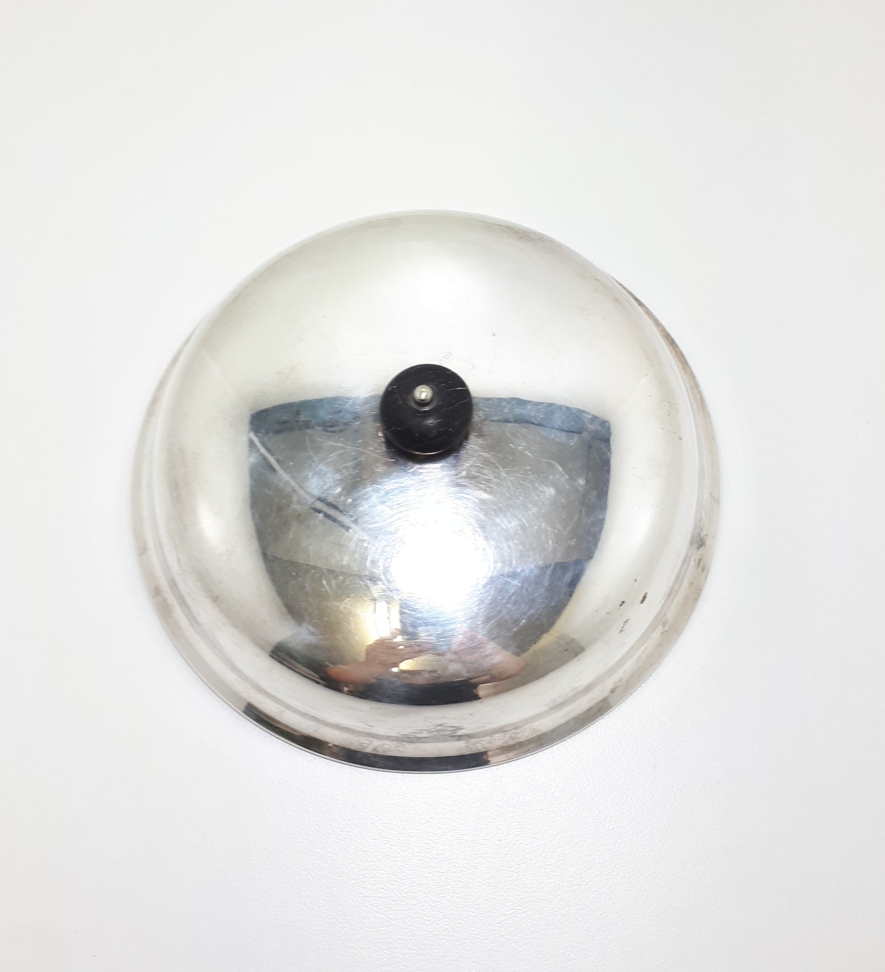 Antique Silver Plated Dome Shaped Lid With Black Bakelite Finial