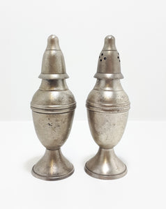 Vintage 1960-1970’s Set Of Silver Plated Art Deco Salt & Pepper Shakers