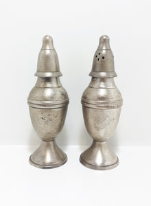 Vintage 1960-1970’s Set Of Silver Plated Art Deco Salt & Pepper Shakers