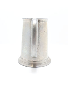 Vintage Hammered Metal Pewter Beer Tankard