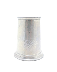 Vintage Hammered Metal Pewter Beer Tankard