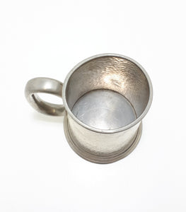 Vintage Hammered Metal Pewter Beer Tankard