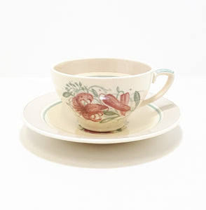 Susie Cooper Tea Duo (Cup & Saucer) –Tiger Lily Pattern