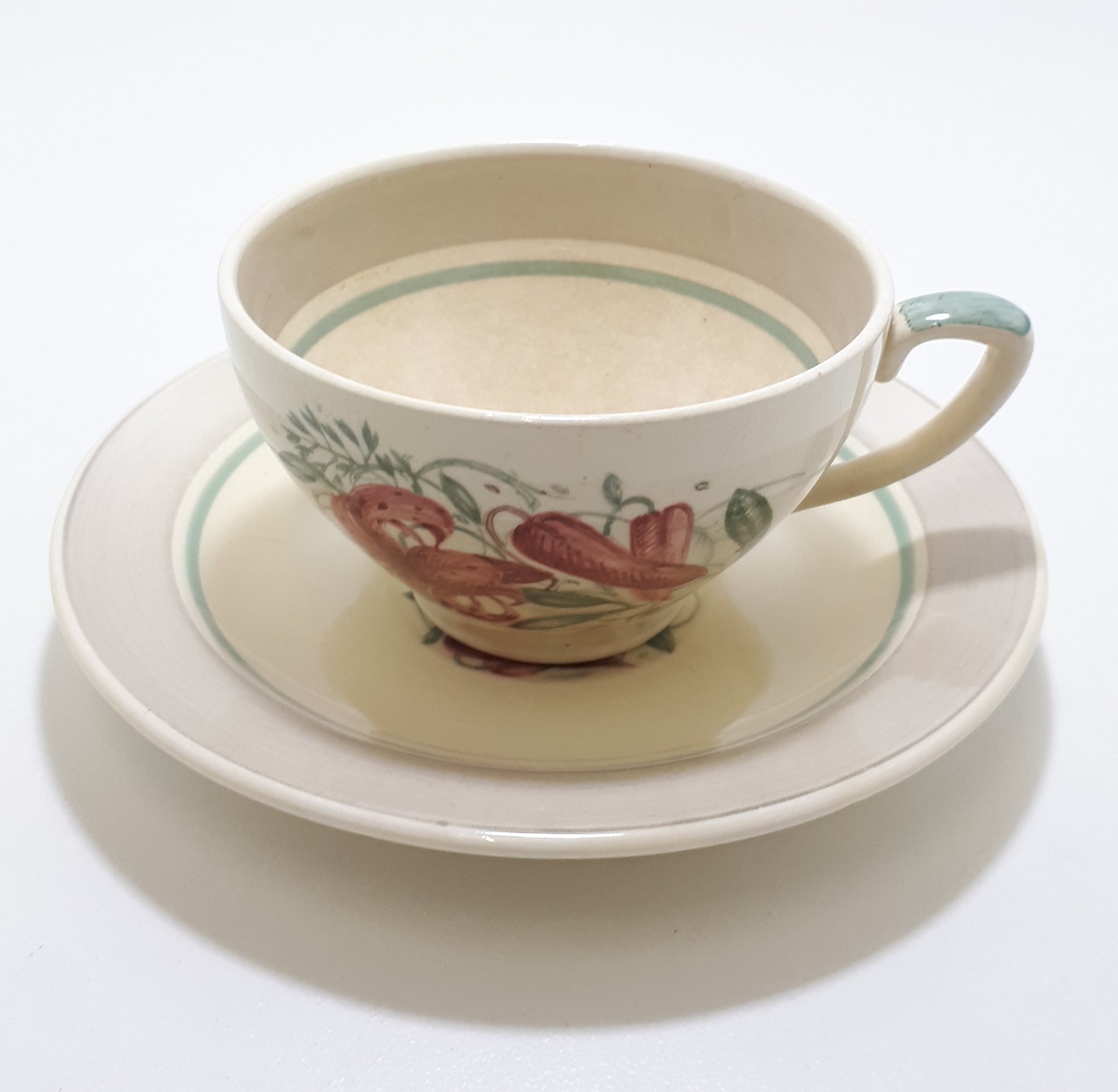 Susie Cooper Tea Duo (Cup & Saucer) –Tiger Lily Pattern