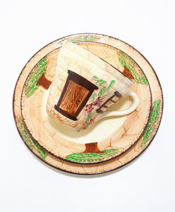 Vintage Cottageware – Set Of 4 Burlington Ware (John Shaw & Sons) Tea Trios – Cup, Saucer & Tea Plate
