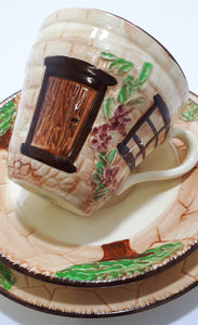 Vintage Cottageware – Set Of 4 Burlington Ware (John Shaw & Sons) Tea Trios – Cup, Saucer & Tea Plate